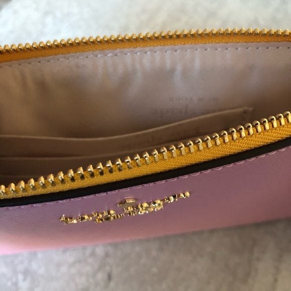 Kate Spade Medium L Zip Wristlet Lucy Bicolor Saffian Berry - Picture 8 of 13